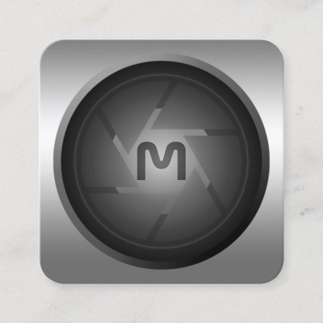 Tarjeta de visita cuadrada de lente de cámara esti (Anverso)