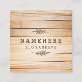 Tarjeta de visita cuadrada de madera elegante