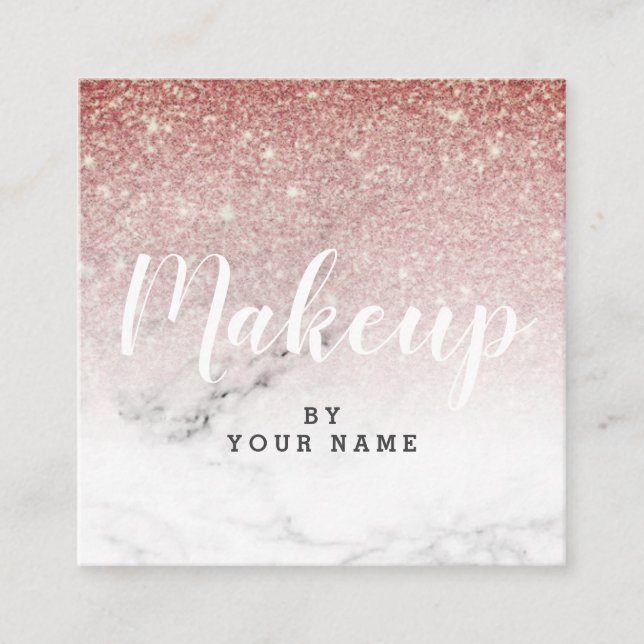 Tarjeta de visita cuadrada de mármol elegante de (Anverso)