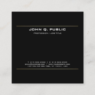 Tarjeta De Visita Cuadrada De moda elegante del diseño creativo negro modern