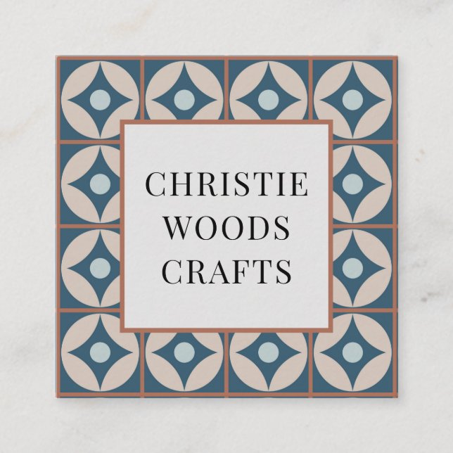 Tarjeta de visita cuadrada de patrón geométrico (Anverso)