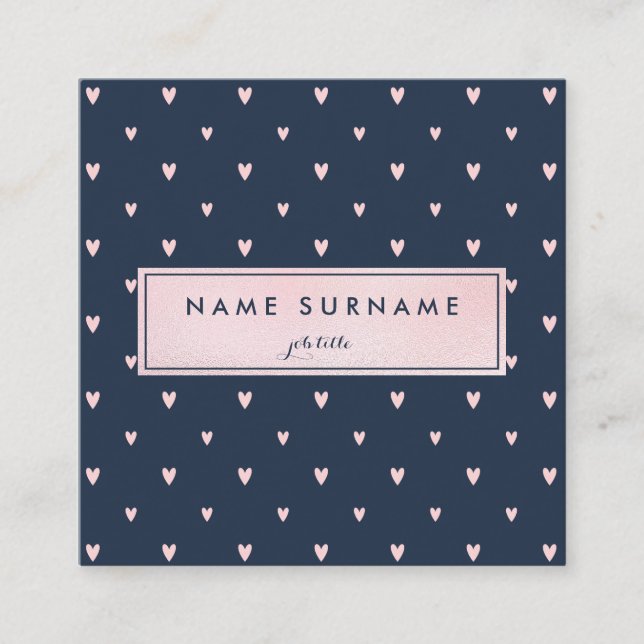 Tarjeta de visita cuadrada de PinkGold del modelo (Anverso)