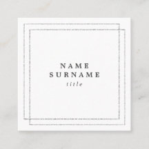 Tarjeta de visita cuadrada de plata de moda
