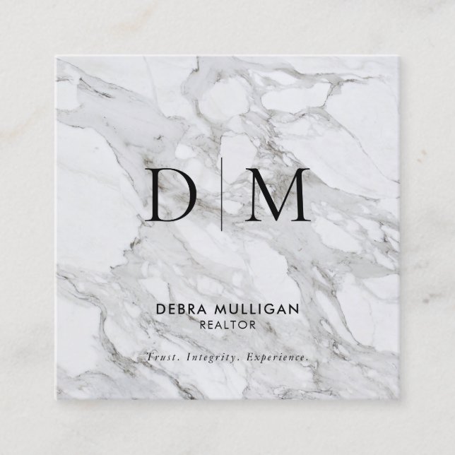 Tarjeta de visita cuadrada de Realtor mínimo (Anverso)