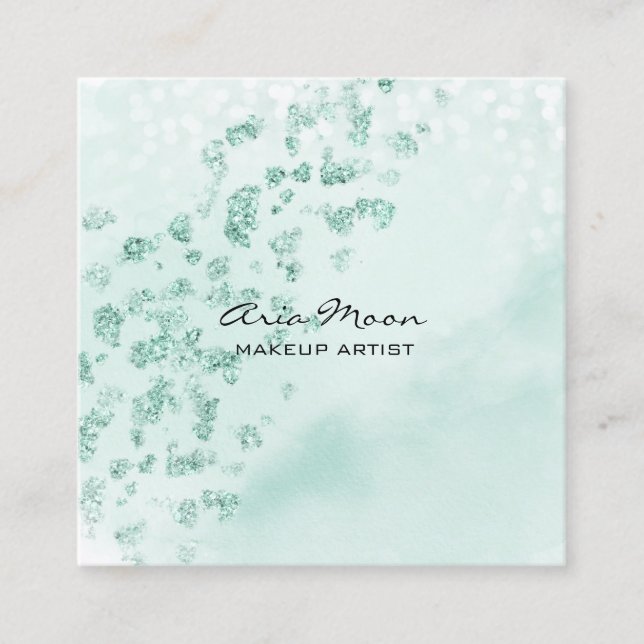 Tarjeta de visita cuadrada de resumen azul (Anverso)