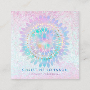 Tarjeta De Visita Cuadrada decoración dahlia salón estético spa