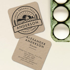 Tarjeta De Visita Cuadrada Decoración de granjeros de familias de granjas de 