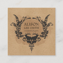 Tarjeta De Visita Cuadrada Deers y ornamentos