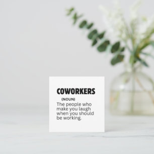 Tarjeta De Visita Cuadrada Definición de Compañero de Trabajo Divertida Humor