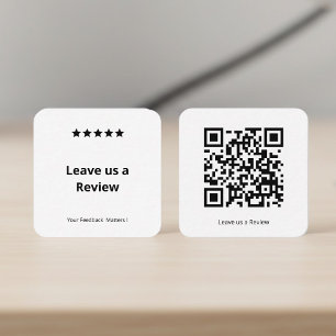 Tarjeta De Visita Cuadrada Deja una reseña Código QR