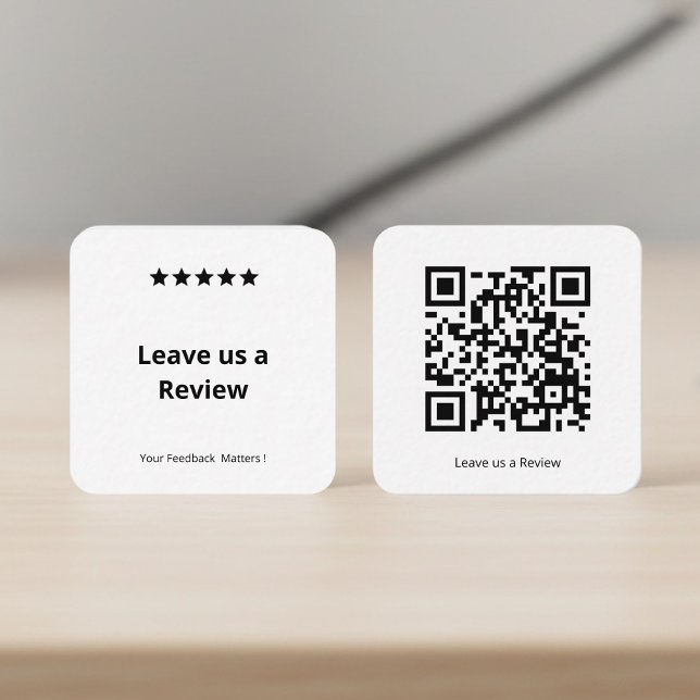 Tarjeta De Visita Cuadrada Deja una reseña Código QR (Subido por el creador)