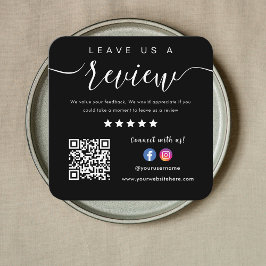 Tarjeta De Visita Cuadrada Déjanos Revisar El Código Qr Del Logo De Instagram