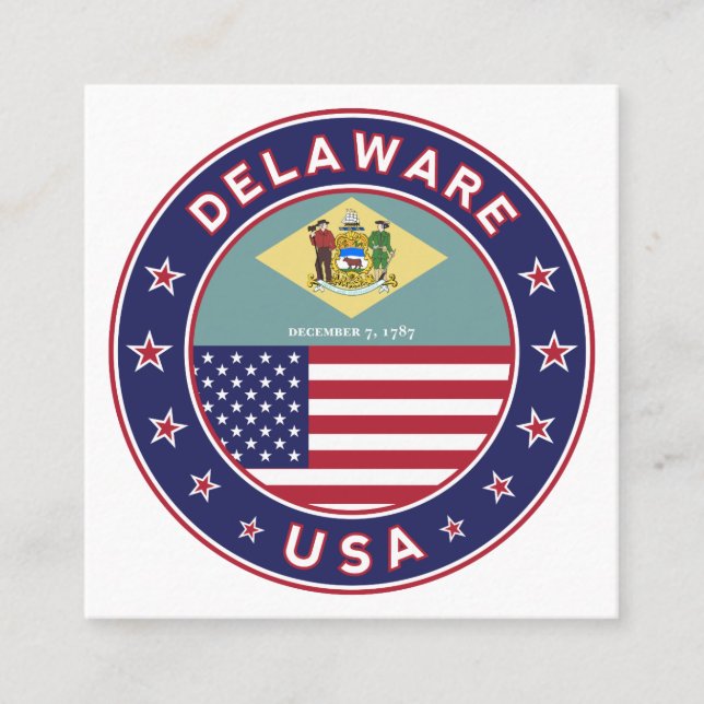 Tarjeta De Visita Cuadrada Delaware (Anverso)