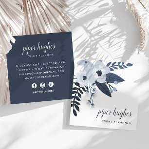 Tarjeta De Visita Cuadrada Delft Floral