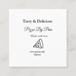 Tarjeta De Visita Cuadrada Delicioso restaurante pizzería café hecho con amor