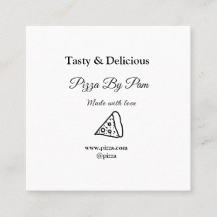Tarjeta De Visita Cuadrada Delicioso restaurante pizzería café hecho con amor