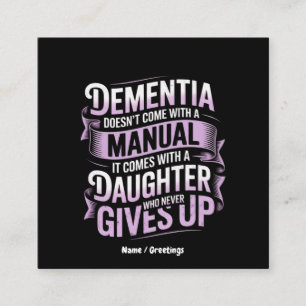 Tarjeta De Visita Cuadrada Dementia no viene con un Alzheimer manual