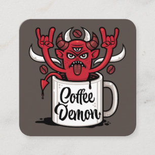 Tarjeta De Visita Cuadrada Demonio del Café