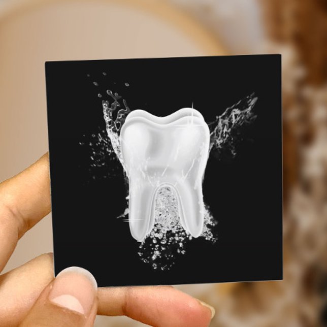 Tarjeta De Visita Cuadrada Dental 3D Diente Profesional Dentista (Subido por el creador)