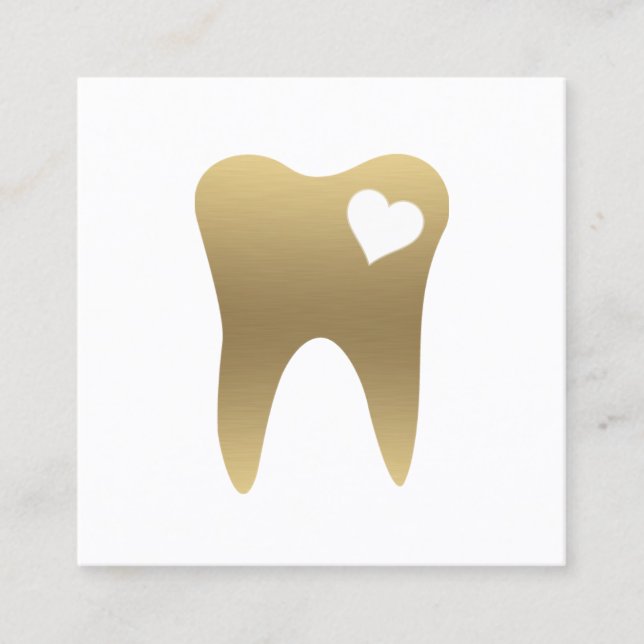 Tarjeta De Visita Cuadrada Dental Gold Teeth Business Card (Anverso)