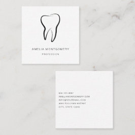 Tarjeta De Visita Cuadrada Dental Tooth Medical Gráfica Dentistry