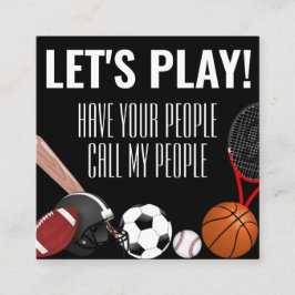 Tarjeta De Visita Cuadrada Deportes de juegos para niños