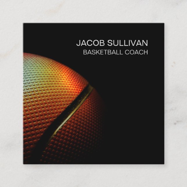 Tarjeta De Visita Cuadrada Deportes profesionales del entrenador de baloncest (Anverso)