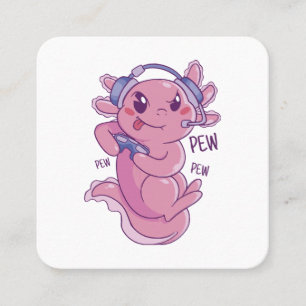 Tarjeta De Visita Cuadrada Desafío de jugador de Axolotl Blast