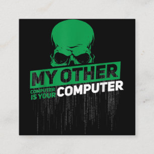 Tarjeta De Visita Cuadrada Desarrollador de ingeniería de sistemas Hacker Ner