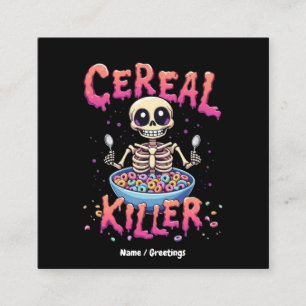 Tarjeta De Visita Cuadrada Desayuno de asesinos de cereales Gracioso Cereal B