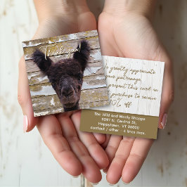 Tarjeta De Visita Cuadrada Descuento de agradecimiento al cliente de Baby Alp