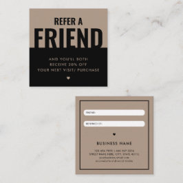 Tarjeta De Visita Cuadrada Descuento de Referencia de Amigo Moderno y Audaz