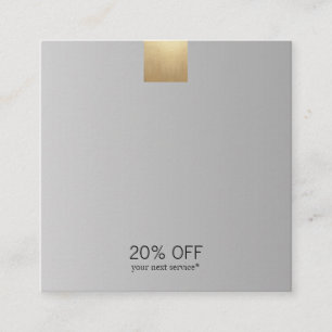 Tarjeta De Visita Cuadrada Descuento elegante y moderno en el precio del oro 