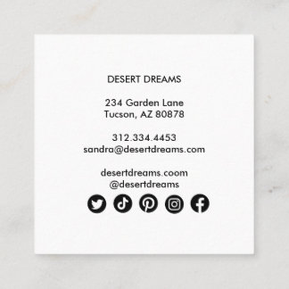 Tarjeta De Visita Cuadrada Desierto de flores de Cactus Foto Turismo de viaje