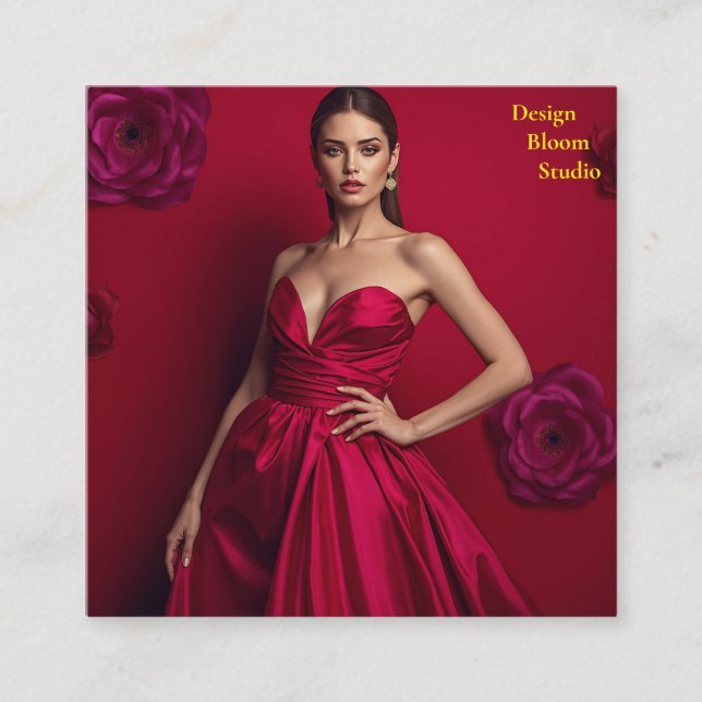 Tarjeta De Visita Cuadrada Design Bloom Studio Business Card (Anverso)