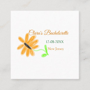 Tarjeta De Visita Cuadrada Despedida de soltera agregar nombre fecha lugar gi