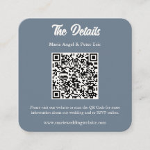 Detalles de Boda con Código QR de Monograma Azul P