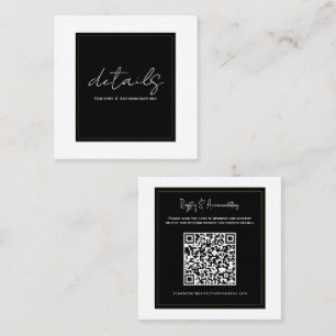 Tarjeta De Visita Cuadrada Detalles de Boda Modernos Minimalistas en Blanco N