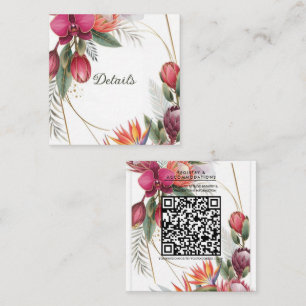 Tarjeta De Visita Cuadrada Detalles dorados botánicos paraíso floral tropical