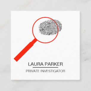 Tarjeta De Visita Cuadrada Detective de seguridad del investigador de impresi