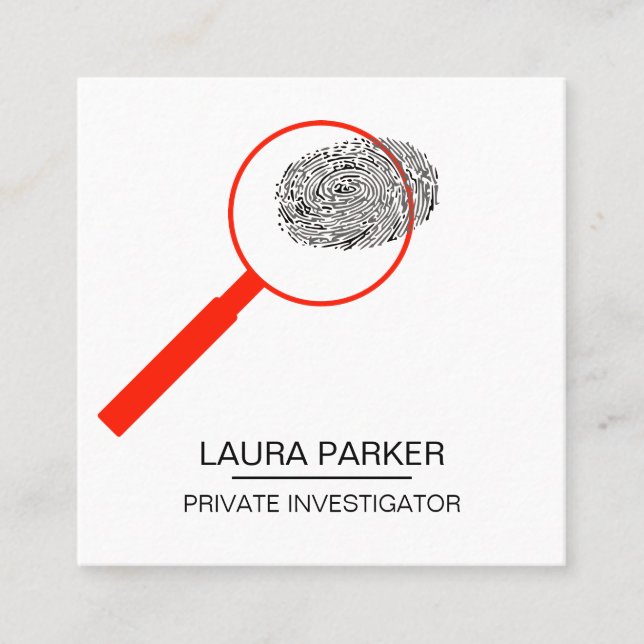 Tarjeta De Visita Cuadrada Detective de seguridad del investigador de impresi (Anverso)