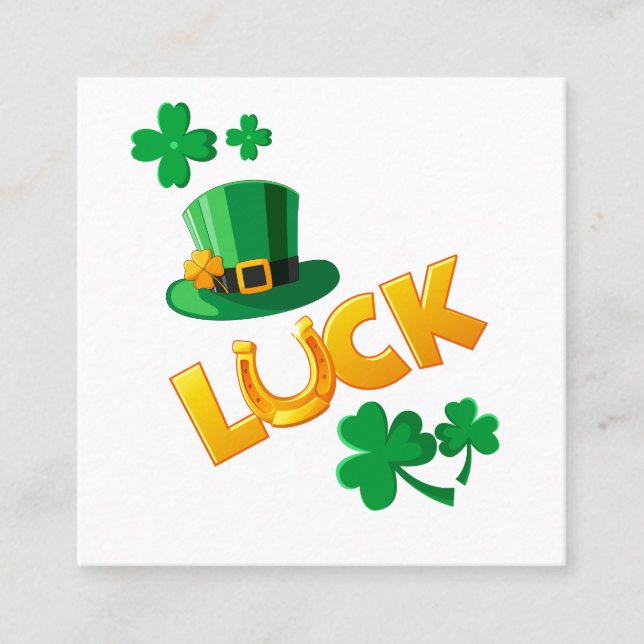 TARJETA DE VISITA CUADRADA DÍA DE SAN PATRICKS (Anverso)