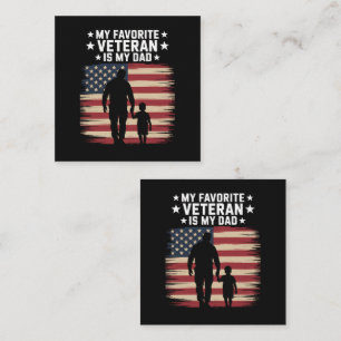 Tarjeta De Visita Cuadrada Día del Veterano Padre Orgulloso