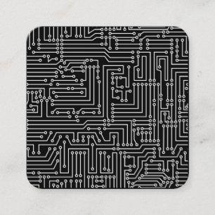 Tarjeta De Visita Cuadrada Diagrama del circuito - Blanco en negro