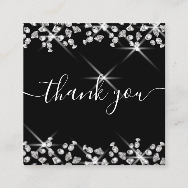 Tarjeta De Visita Cuadrada diamantes modernos gracias por su negocio (Anverso)