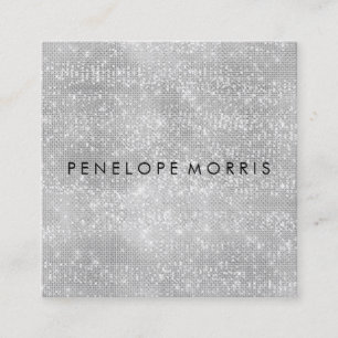 Tarjeta De Visita Cuadrada Diamond Sparkle Purpurina Beaulist Stylist