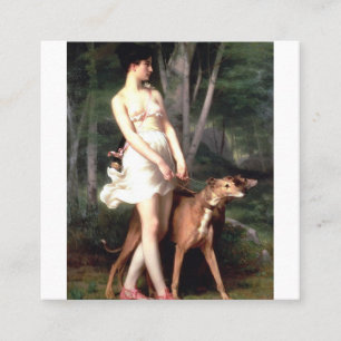Tarjeta De Visita Cuadrada Diana La Cacería De Gaston Casimir Saint Pierre