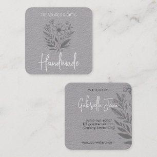 Tarjeta De Visita Cuadrada Dibujo de flores Artesanías hechas a mano Papel Kr