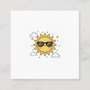 Tarjeta De Visita Cuadrada Dibujos Animados del Sol Sonriente Feliz - Soles K