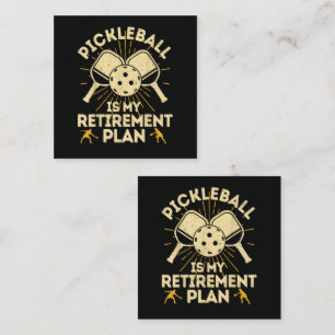 Tarjeta De Visita Cuadrada Dibujos divertidos de pickleball Mi plan de jubila